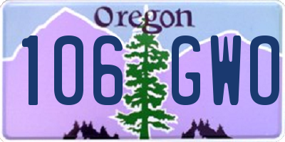 OR license plate 106GWO