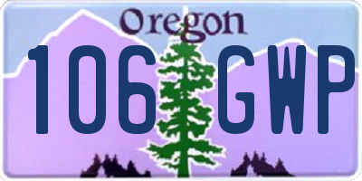 OR license plate 106GWP