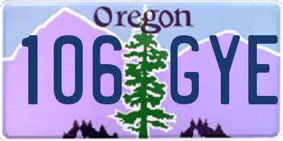 OR license plate 106GYE