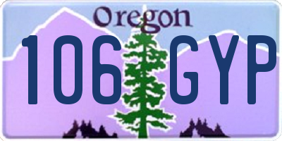 OR license plate 106GYP