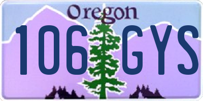 OR license plate 106GYS