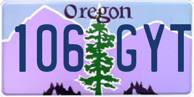 OR license plate 106GYT
