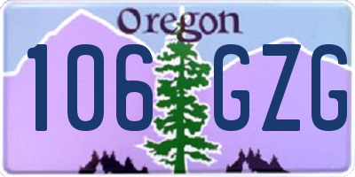 OR license plate 106GZG