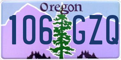 OR license plate 106GZQ