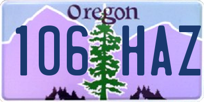OR license plate 106HAZ