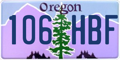 OR license plate 106HBF