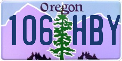 OR license plate 106HBY