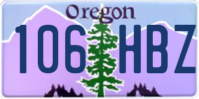 OR license plate 106HBZ