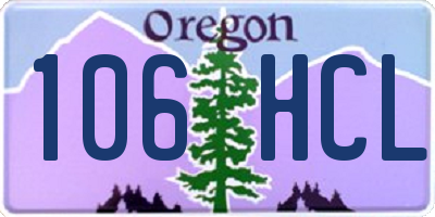 OR license plate 106HCL