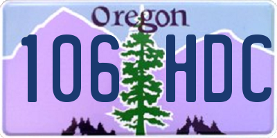 OR license plate 106HDC