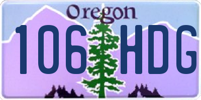 OR license plate 106HDG