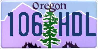 OR license plate 106HDL
