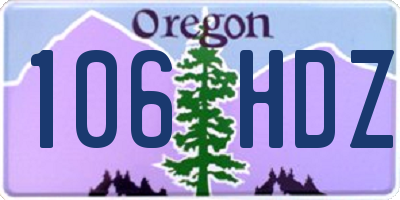 OR license plate 106HDZ