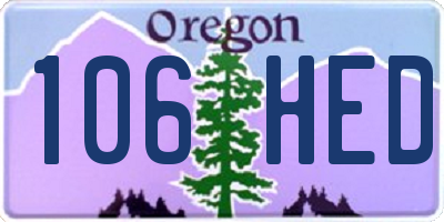 OR license plate 106HED