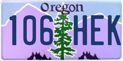 OR license plate 106HEK