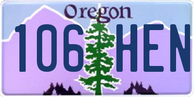 OR license plate 106HEN