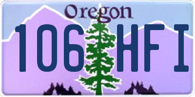 OR license plate 106HFI