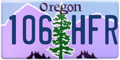 OR license plate 106HFR