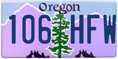 OR license plate 106HFW