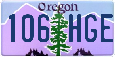 OR license plate 106HGE