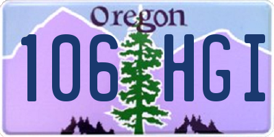 OR license plate 106HGI