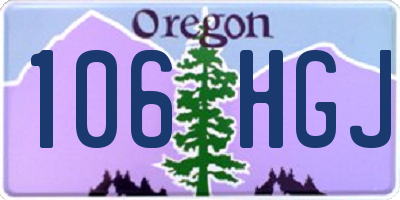 OR license plate 106HGJ