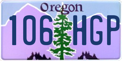 OR license plate 106HGP