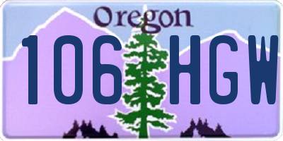 OR license plate 106HGW