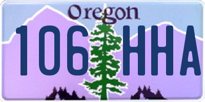 OR license plate 106HHA