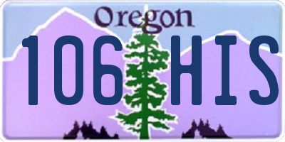 OR license plate 106HIS