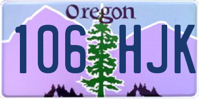 OR license plate 106HJK