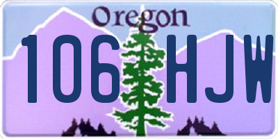 OR license plate 106HJW