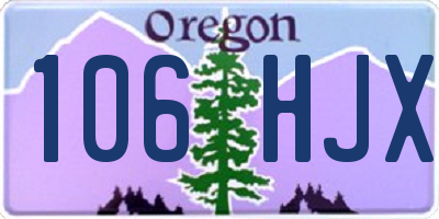 OR license plate 106HJX