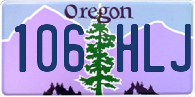 OR license plate 106HLJ