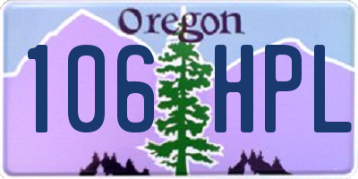 OR license plate 106HPL