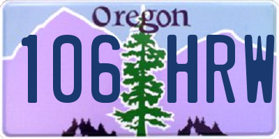 OR license plate 106HRW