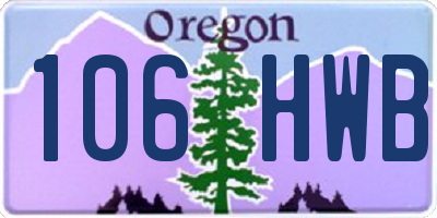 OR license plate 106HWB