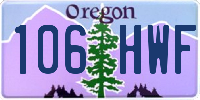 OR license plate 106HWF