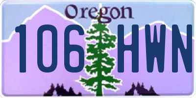 OR license plate 106HWN