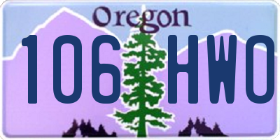 OR license plate 106HWO