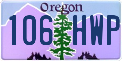OR license plate 106HWP