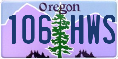OR license plate 106HWS