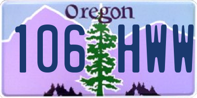 OR license plate 106HWW
