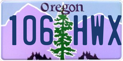 OR license plate 106HWX