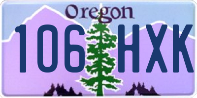 OR license plate 106HXK