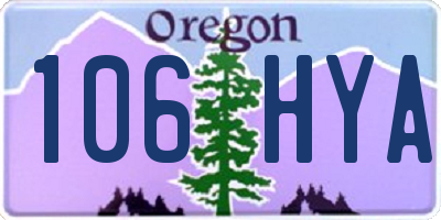 OR license plate 106HYA