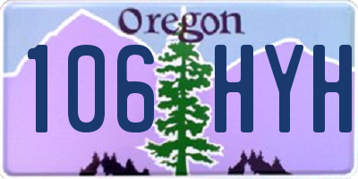 OR license plate 106HYH
