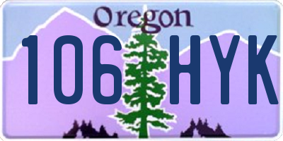 OR license plate 106HYK