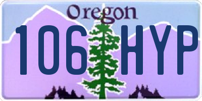 OR license plate 106HYP