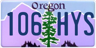 OR license plate 106HYS
